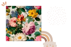 Peony Pillow PNG, Vintage Pillow Case Sublimation Product Image 2