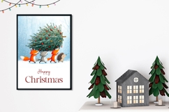 Christmas Animals Greeting Card, Christmas Fox Card Product Image 2