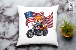 Patriotic Elephant With American Flag Clipart PNG Product Image 2