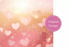 Glitter Hearts Tumbler Design, Valentine's Day Tumbler Wrap Product Image 2