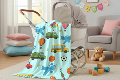 Baby pram blanket mockup Product Image 3