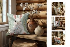 Easter Pillowcase, Floral Pillow Designs, Easter PNG Product Image 2