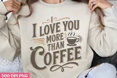 I love you more than PNG, Retro Funny Coffee sublimati Product Image 1
