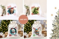 Cartoon Animals Santa Sack, Christmas Gift Bag Template Product Image 2