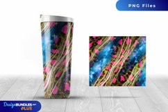 Gold & Pink Leopard Print with Blue Galaxy Seamless Design Product Image 1
