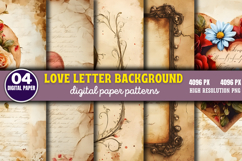 Love Letter Background Digital Paper Bundle PNG Product Image 3