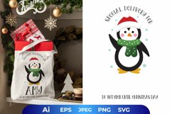 Christmas Penguin with Custom Text for Gift Cover Template Product Image 1