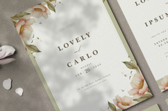 wedding invitation card set with beautiful floral watercolor Product Image 2