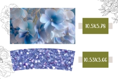 Blue Hydrangea Tumbler Design, Glitter 40 Oz Tumbler Wrap Product Image 2