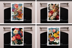 Cute Flowers Towel Template, Floral Kitchen Towel Designs Product Image 2