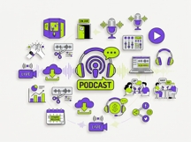24 Podcast Production Illustration Icon Bundle EPS Vector Product Image 2