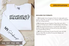 Mummy's Daughter SVG - Mother's Day Sleeve T shirt Design Product Image 2