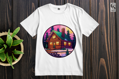 Winter Forest Cabin Clipart Sublimation PNG Product Image 2