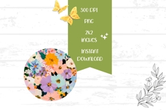 Floral Round Earrings Print, Art Flowers Round Earrings Product Image 2
