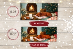 Cartoon Christmas Dog Mug Wrap, Christmas Tree Mug Product Image 2