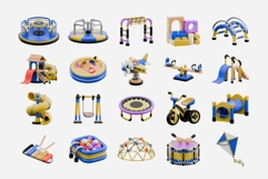 3D Playground and Toy Illustration Set Product Image 2