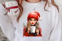 Christmas Little Girl Clipart Sublimation, Christmas PNG Product Image 2