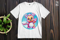 Pink Bear with Heart and Cupcake Clipart Sublimation Png Product Image 2