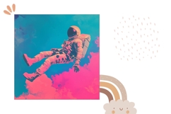 Space Pillow Design, Astronaut Pillow Sublimation Product Image 2