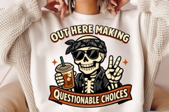 Questionable Choices Skeleton Coffee PNG Design Product Image 3