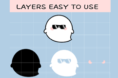 Cute Kawaii Ghost Clipart SVG Bundle, Halloween Ghost Product Image 2