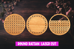 Boho Rattan Round Signs Laser Cut SVG, Home Decor Laser cut Product Image 1