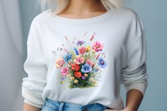 Colorful Wildflowers Sublimation Clipart Product Image 2