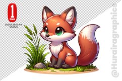 Cute Fox Clipart - PNG File Product Image 1