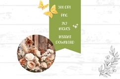 Boho Flowers Round Earrings PNG, Wedding Round Earrings Product Image 2