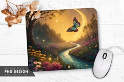 Enchanting Butterfly Garden Mouse Pad PNG Design Product Image 1