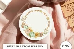Watercolor Autumn Pumpkins wreath png Product Image 2
