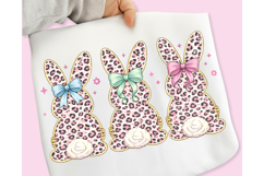 Bunny Coquette Bow PNG, Happy Easter Leopard Print Bunny PNG Product Image 3