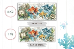 Goldfish Mug Wrap, Sea Mug Design, Vintage Coffee Mug Product Image 2
