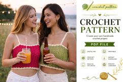 Iris Stitch Crochet Crop Top Pattern PDF Product Image 4