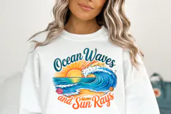 Ocean Waves and Sun rays Svg | Svg Files | Shirt Svg Product Image 1