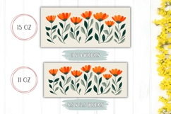 Floral Mug Design, Spring Mug, Abstract Flowers Mug PNG Product Image 2