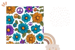 Hippie Pillow Case Design, Summer Pillow Sublimation PNG Product Image 2