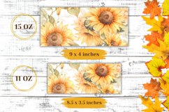 Watercolor Sunflowers Mug Design, Fall Sublimation Design Product Image 2