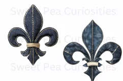 Fleur de lis, Denim, Ephemera, Shabby Chic , PNG, Clipart Product Image 2