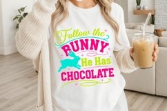 Follow The Bunny He Has Chocolate Svg, Easter Bunny Svg. Product Image 2