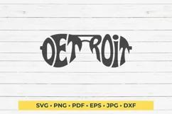 Detroit Cut File | Sunglasses Word Art Product Image 2