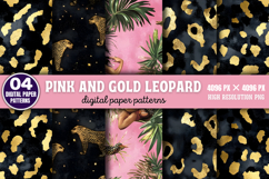 Pink and Gold Leopard Digital Background Paper PNG Product Image 3