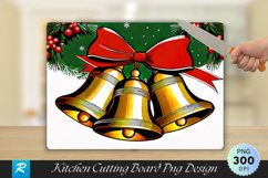 Holiday Bells and Ribbon Engraved Cutting Board PNG Design Product Image 1