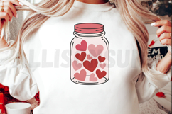 Hearts In A Jar Romantic Valentines Day Vector Illustration Product Image 2