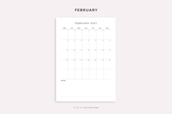 2027 Monthly Calendar with Notes, Printable, A4/Letter Size Product Image 2