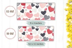 Love Mug Wrap Design, Cartoon Hearts Mug Sublimation PNG Product Image 2