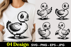 Happy Cartoon Duck SVG PNG Product Image 1