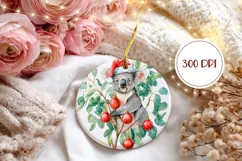 Christmas Koala Ornament PNG, Winter Ornament Design Product Image 2