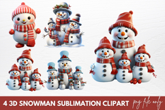3D Snowman Sublimation Clipar Product Image 1
