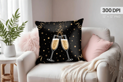Happy New Year PNG Pillow, Festive New Year's Eve 2026 PNG Product Image 1